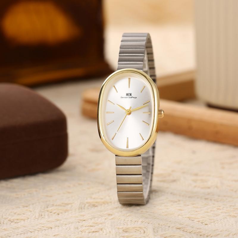 Stylish Forest-Themed Oval Dial Wristwatch for Students with Steel Strap