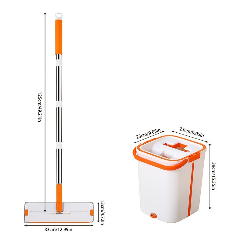 2-in-1 Dry and Wet Mop and Bucket Set for Kitchen Bathroom Living Room