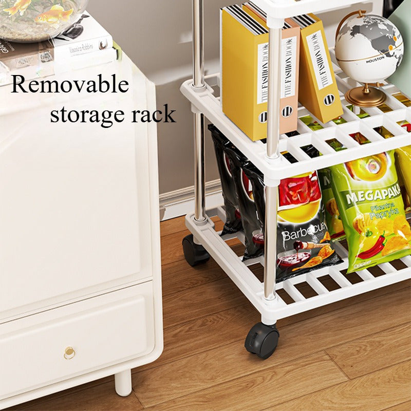 Rolling Storage Rack Organizer with Wheels, Multi-Tier Metal and Plastic, Kitchen Bathroom Shoes