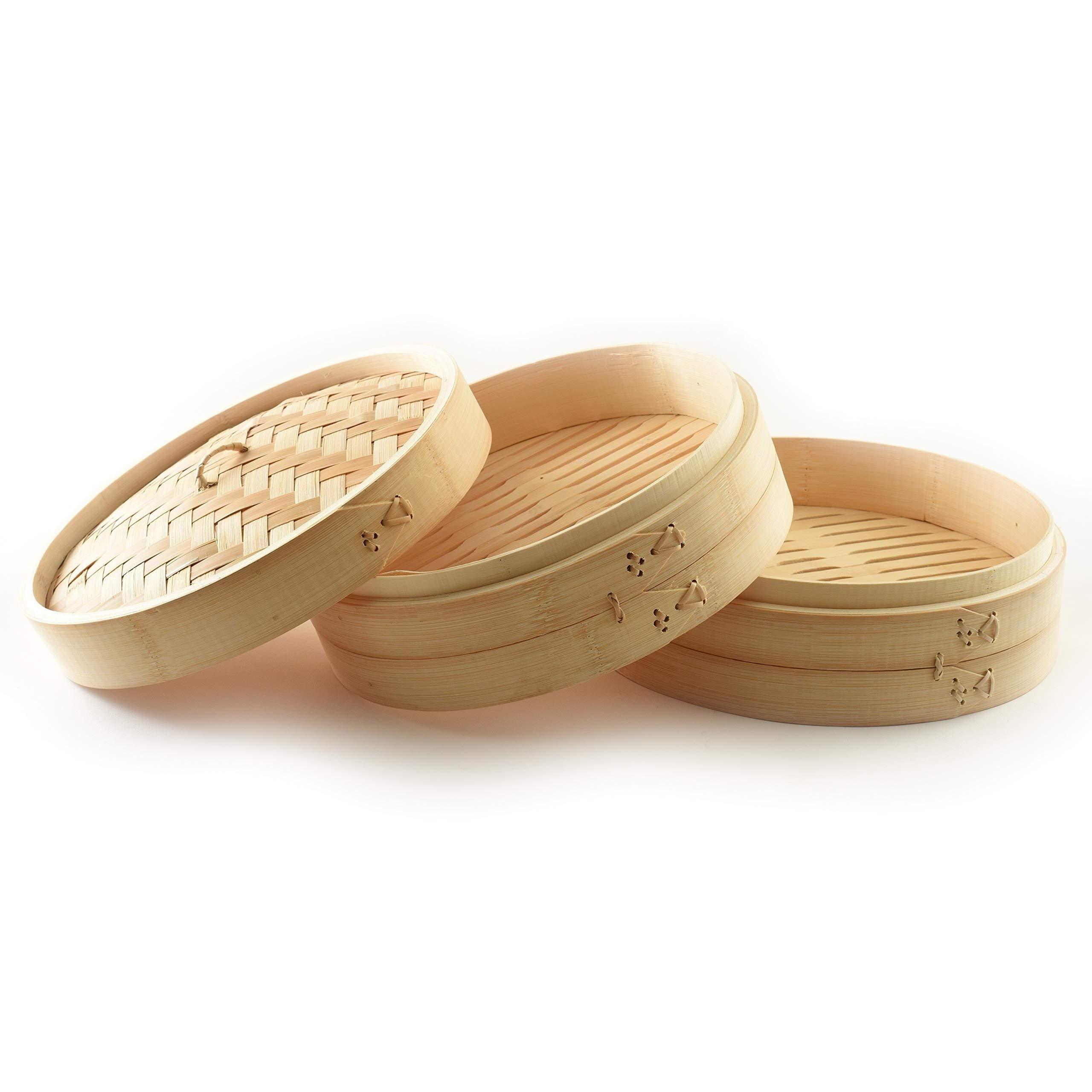 Premium ko'p qavatli bug'latgich to'plami qopqoq bilan, 3 dona - Dumplinglar, nonlar, sabzavotlar, dengiz mahsulotlari va shirinliklarni bug'latish uchun mukammal. Uyda pishirish va restoranlar uchun ideal, bug'latish qog'ozlarini o'z ichiga oladi.