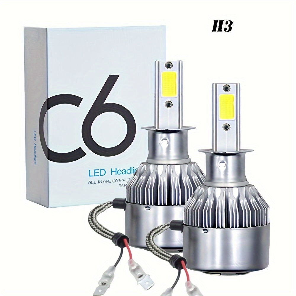 2 ta LED avtomobil faralari H7 H4 H8 H9 H11 6000K 3000 Lumen Metal