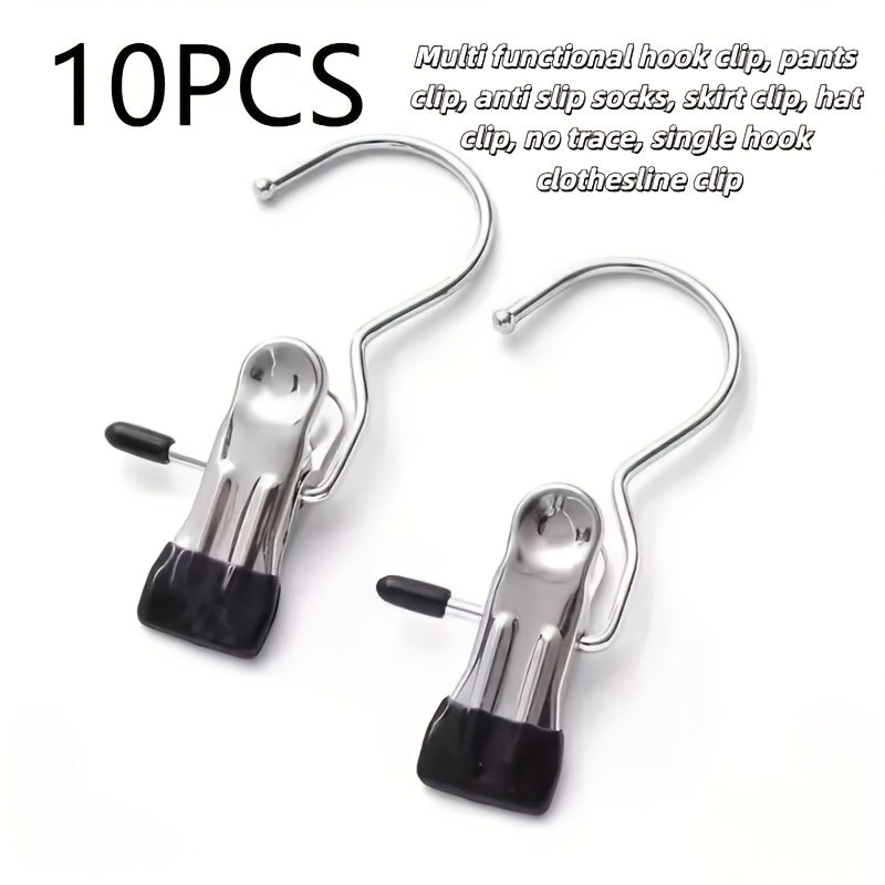 Set of 10 Multi-Purpose Plastic Boot Hangers Clips for Socks Towels Pants and Handbags