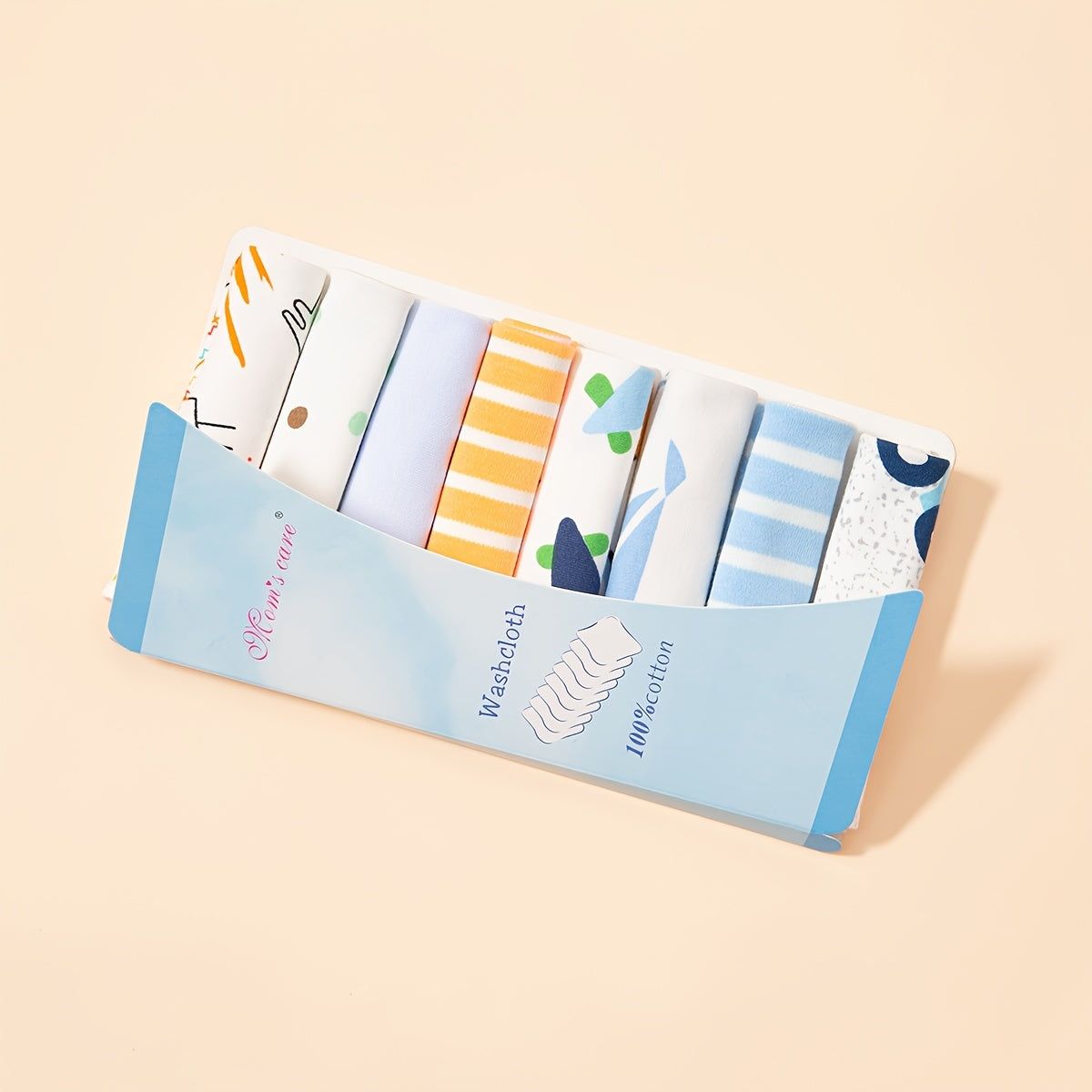 Set of 8 Baby Towels and Washcloths Soft Cotton Baby Bath Cloths and Face Towels for Newborns and Toddlers