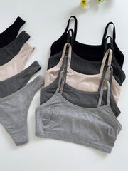 Women's Autumn Winter Threadless Underwear Set with Comfortable Pants and Bras