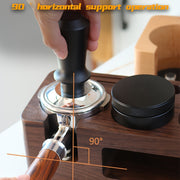 Espresso Tamping Station Set with Tamper Holder and Distribution Tool Walnut Beech