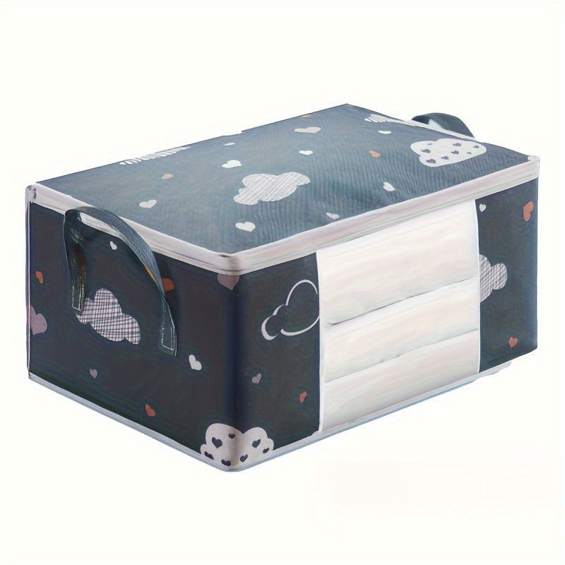 Bolsa de almacenamiento de edredón tejida con asas, gran capacidad, bolsa a prueba de polvo para mudanzas