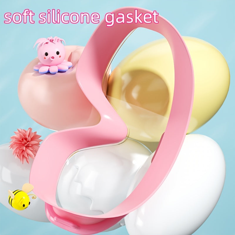 Large Frame Waterproof Swimming Goggles for Kids with Anti-Fog Technology White