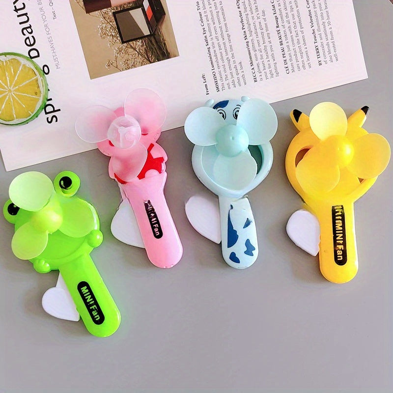 Mini Handheld Fan with Cute Cartoon Animal Design Portable Personal Cooling Device for Kids and Outdoor Use