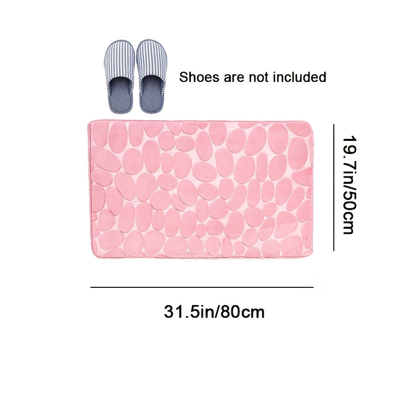 Set of 3 Plush Water-Absorbent Bath Mats with Non-Slip Rugs and Floral Design