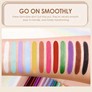 Set de delineadores de ojos mate cremosos para mujer, 12 colores, de larga duración, a prueba de manchas