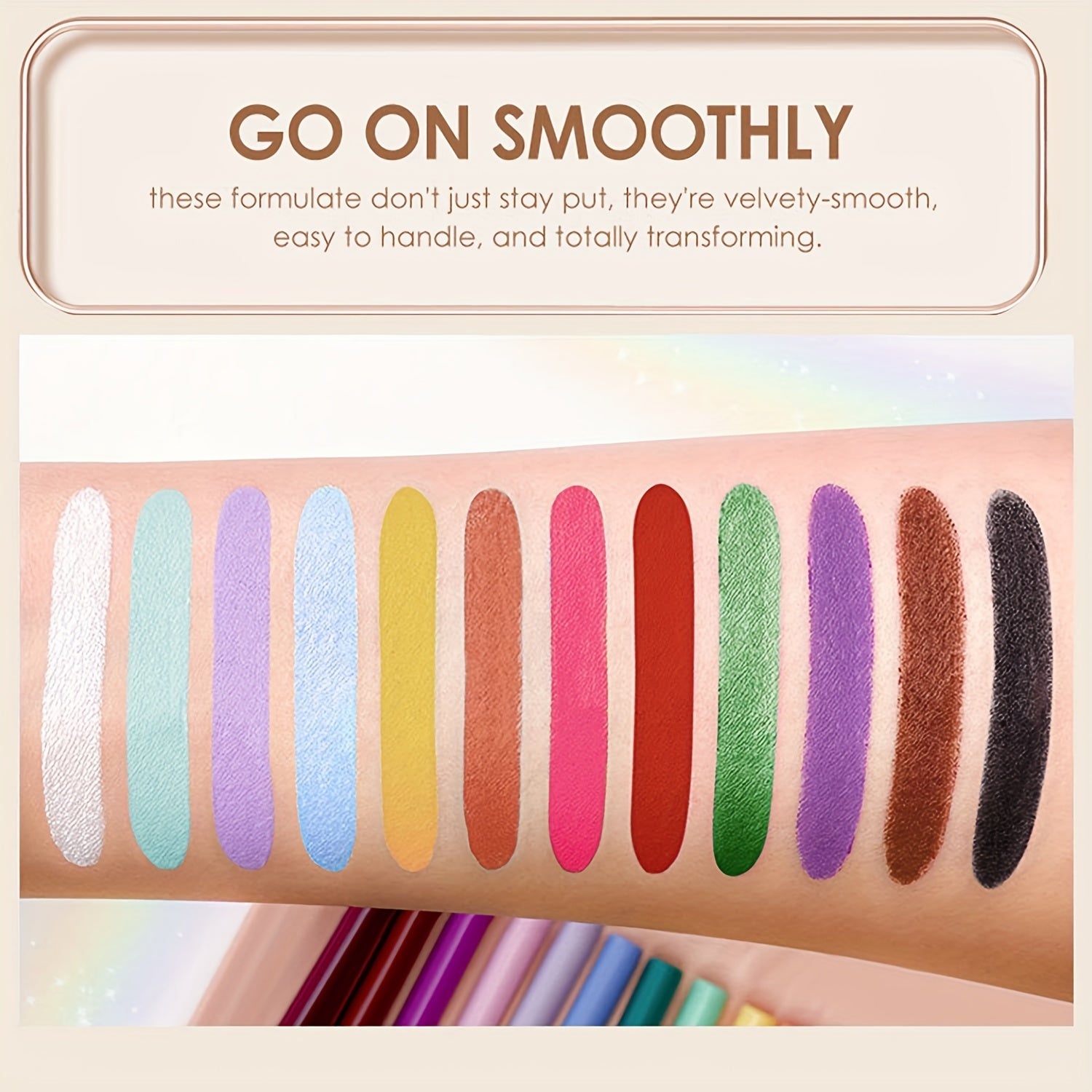 Set de delineadores de ojos mate cremosos para mujer, 12 colores, de larga duración, a prueba de manchas