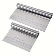 Stainless Steel Cake Scraper and Silicone Pastry Mat Set for Baking and Icing