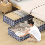 Large Under Bed Storage Bag with Clear Window Non-Woven Fabric Dual Zipper Organizer