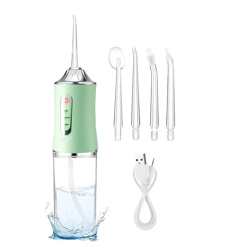 Portable Water Flosser with Rechargeable Battery 360° Nozzle Deep Teeth Cleaning