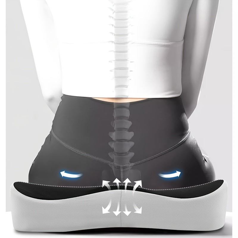 Пена с памятью для офисного кресла, эргономичная подушка для копчика, поддержка, снимающая давление, сиденье, черный и белый