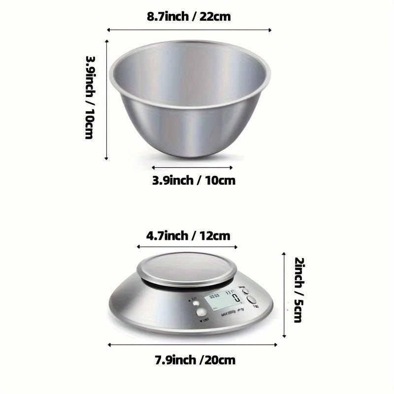 Digital Kitchen Scale 5kg Stainless Steel Food Scale for Baking Cooking