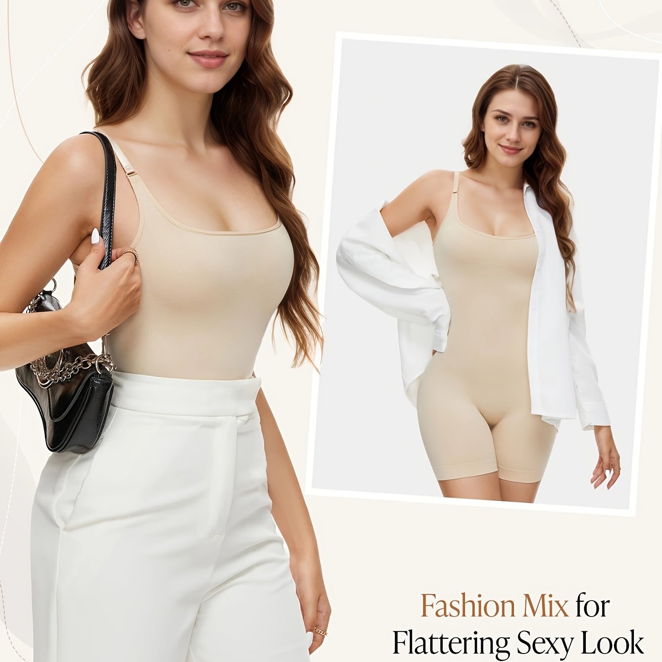 Women's Plus Size Shaping Bodysuit Seamless Tummy Control Sleeveless Solid Color