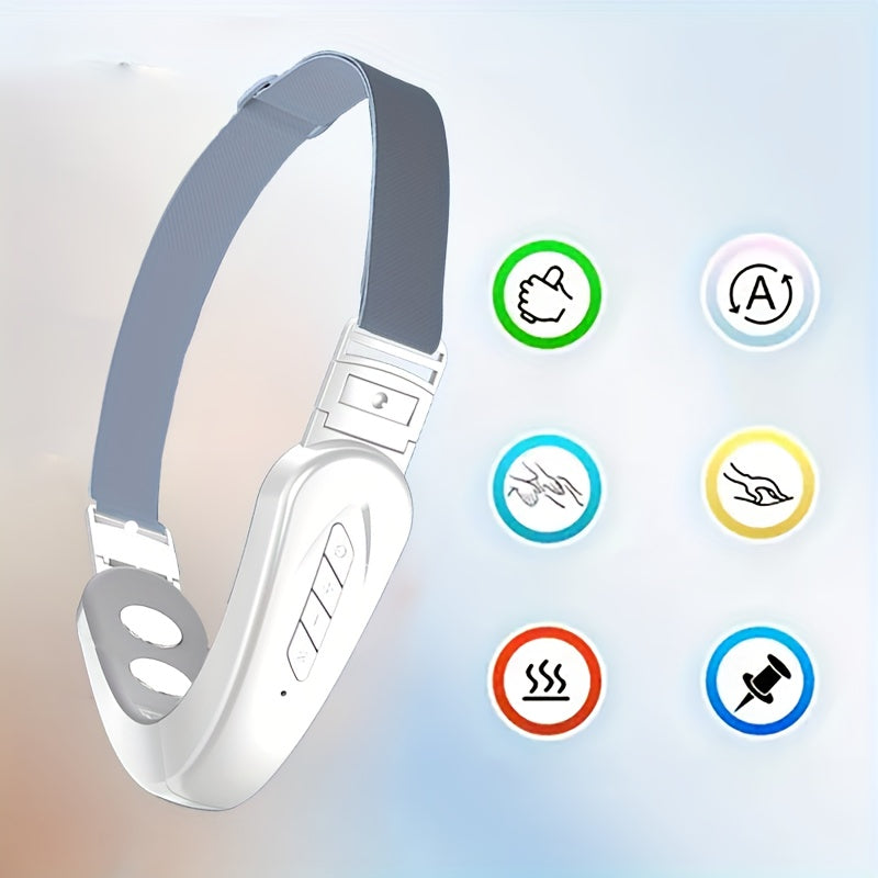 Rechargeable Facial Massager Belt with USB Charging and Gentle Vibrations for Men and Women