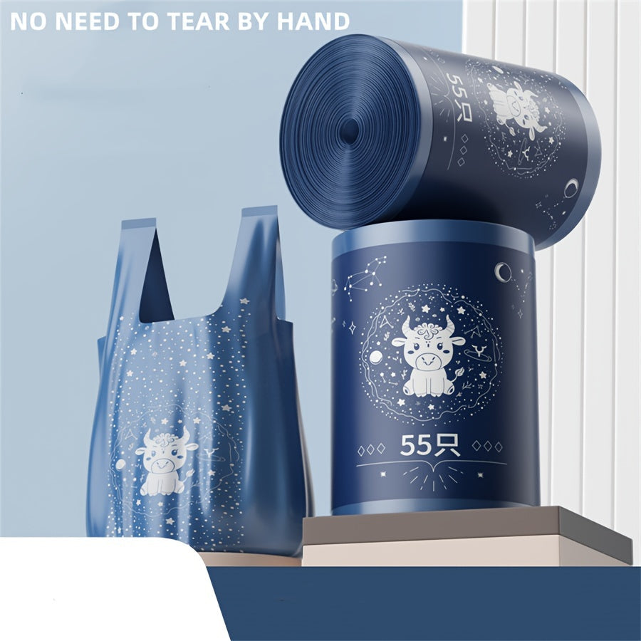 55/110/165 taqsimlangan chiqindilar sumkasi uyda foydalanish uchun - mustahkam, ko'chma, katta ko'ylak uslubi - oshxona uchun arzon bir martalik plastik sumkalar