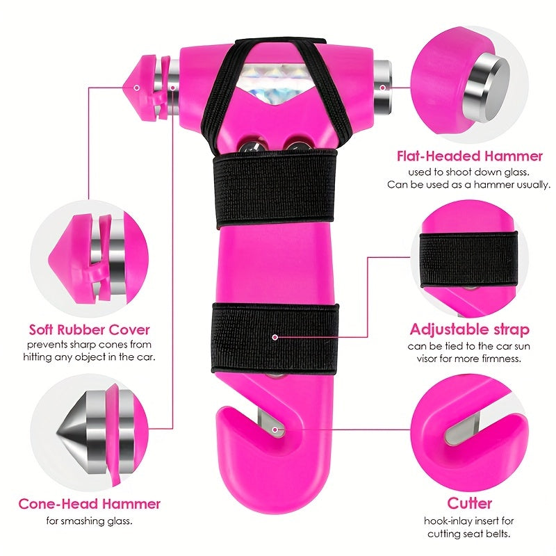 Car Emergency Safety Hammer Window Breaker Seat Belt Cutter Black