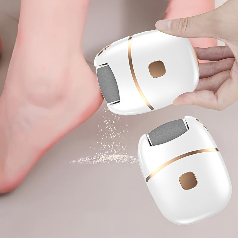 Перезаряжаемый электрический педикюрный аппарат с USB-зарядкой, 2 сменных насадки для толстой кожи, портативный и легкий в использовании.