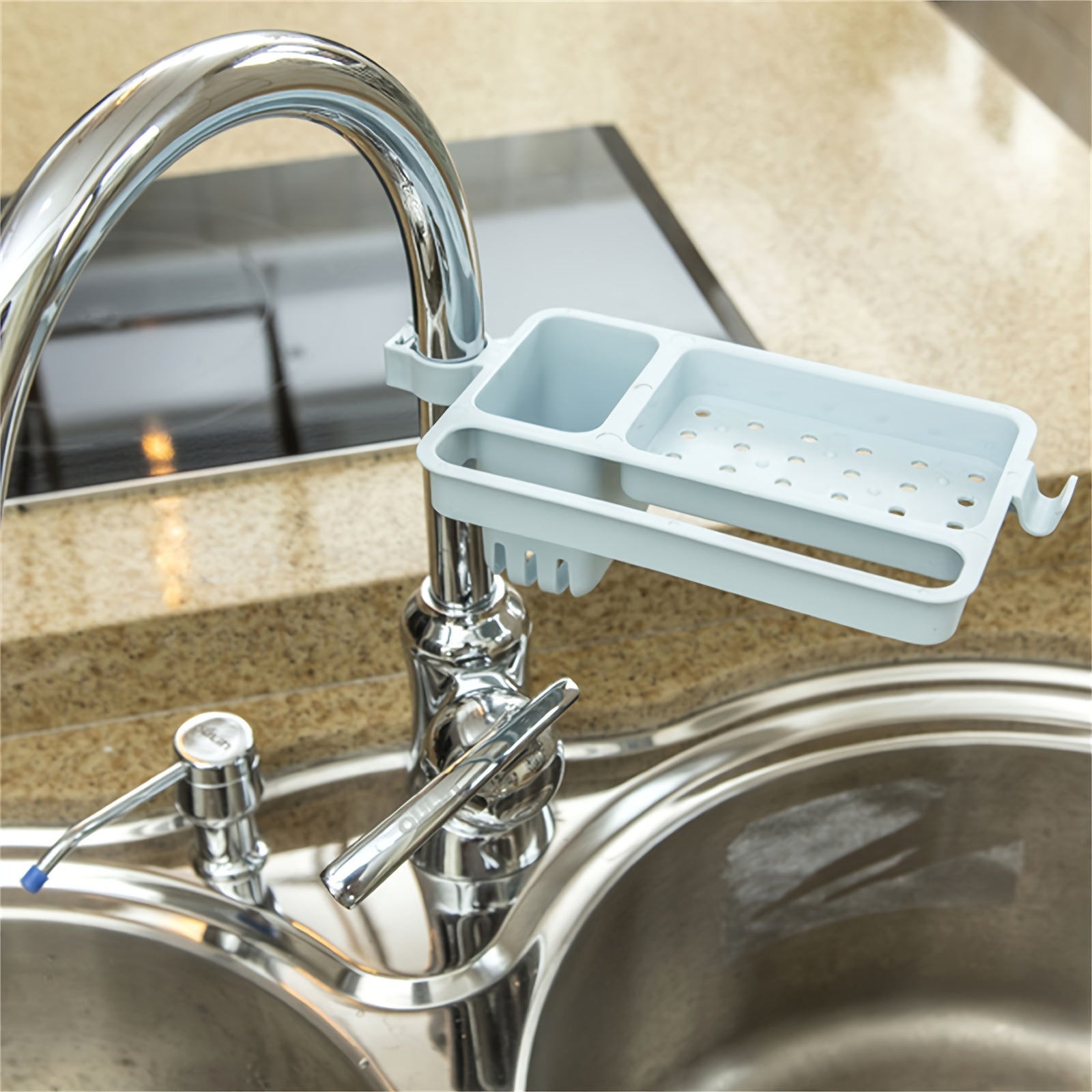 Kitchen Sink Organizer Drain Rack for Sponges and Cloths No Electricity Needed