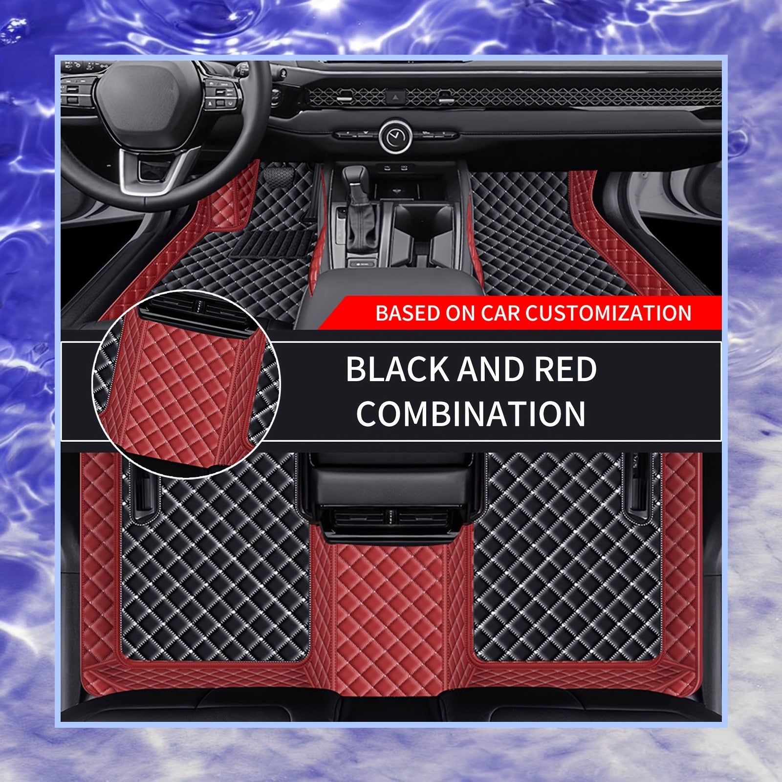 Avtomobil polikarbonat matlari to'plami sun'iy charm, barcha mavsumlar uchun, sirpanmaydigan, oson tozalash, chidamli