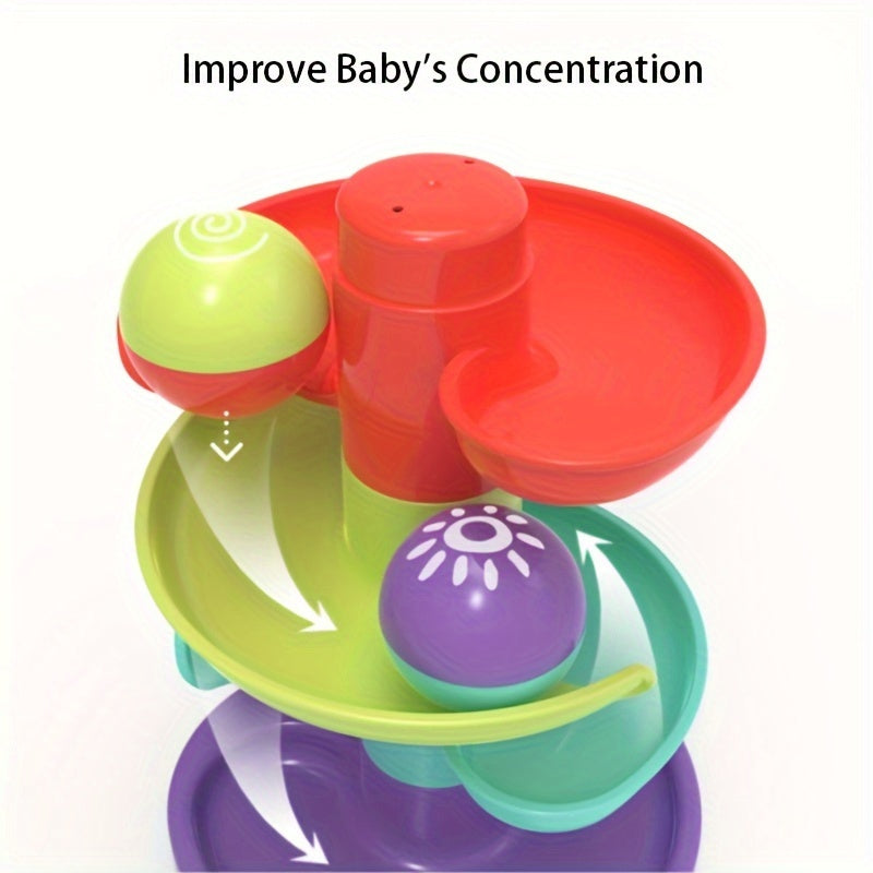 Baby Toy Ball Track Tower for Early Learning Ages 10 Months Plus Plastic Colorful Educational Gift