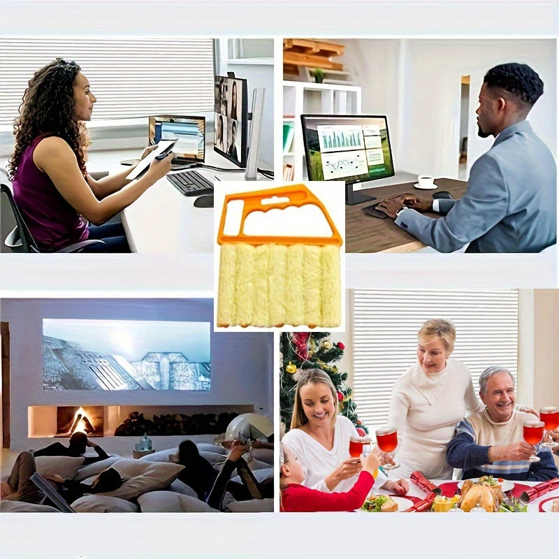 Cepillo de limpieza multifuncional para persianas para quitar el polvo de ventiladores, cortinas y ventanas