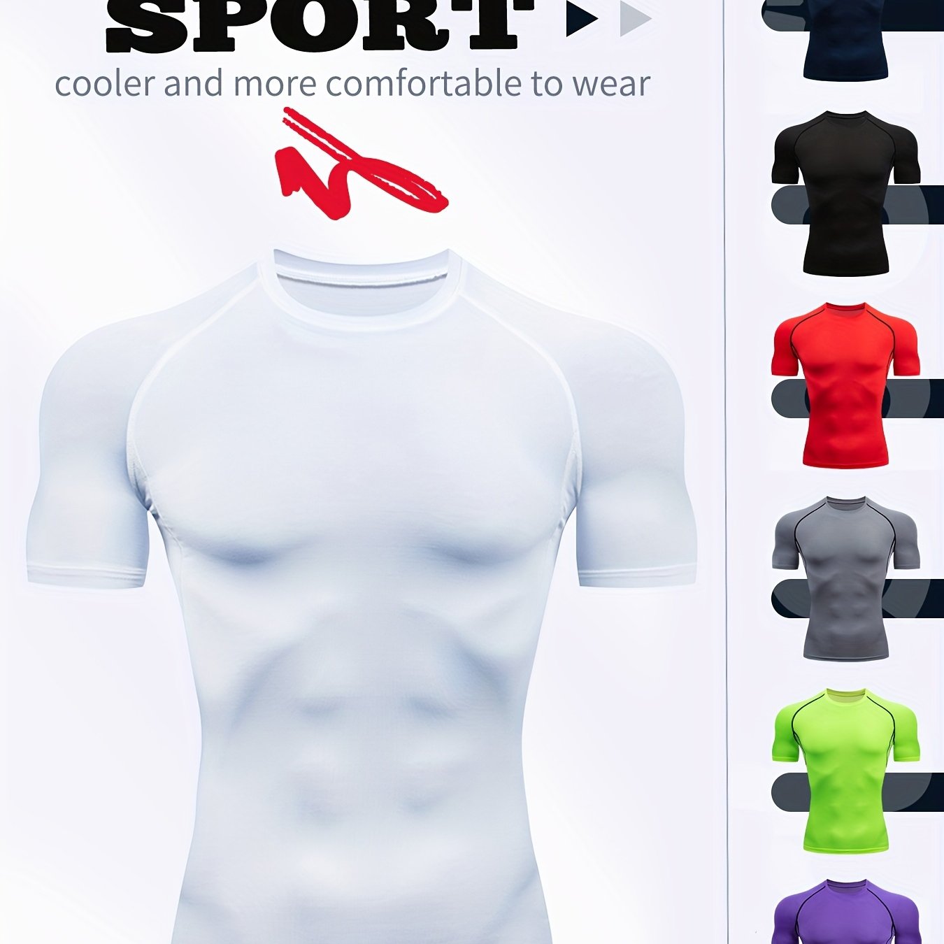 Camiseta de manga corta para hombre que absorbe la humedad y modela el cuerpo para primavera y verano