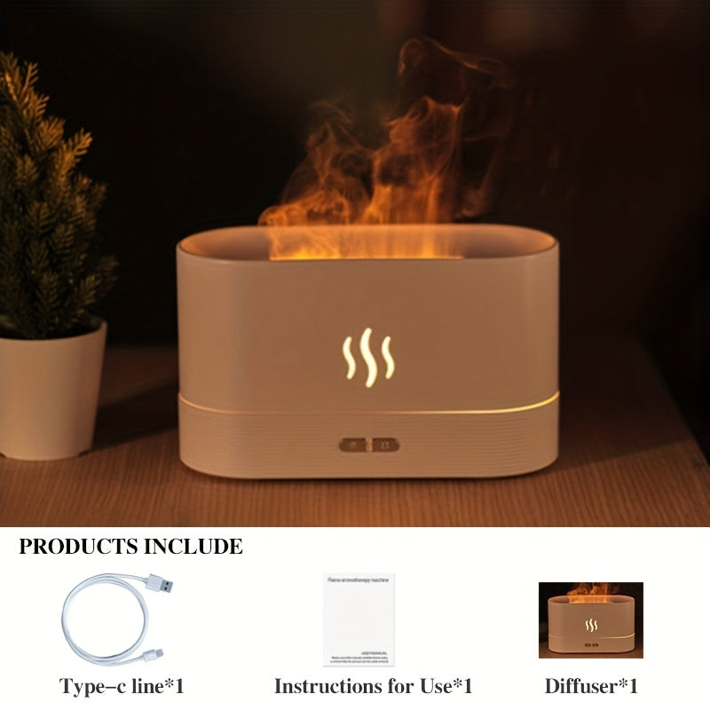 Warm Light Flame Humidifier with Aromatherapy and Cool Mist for Home