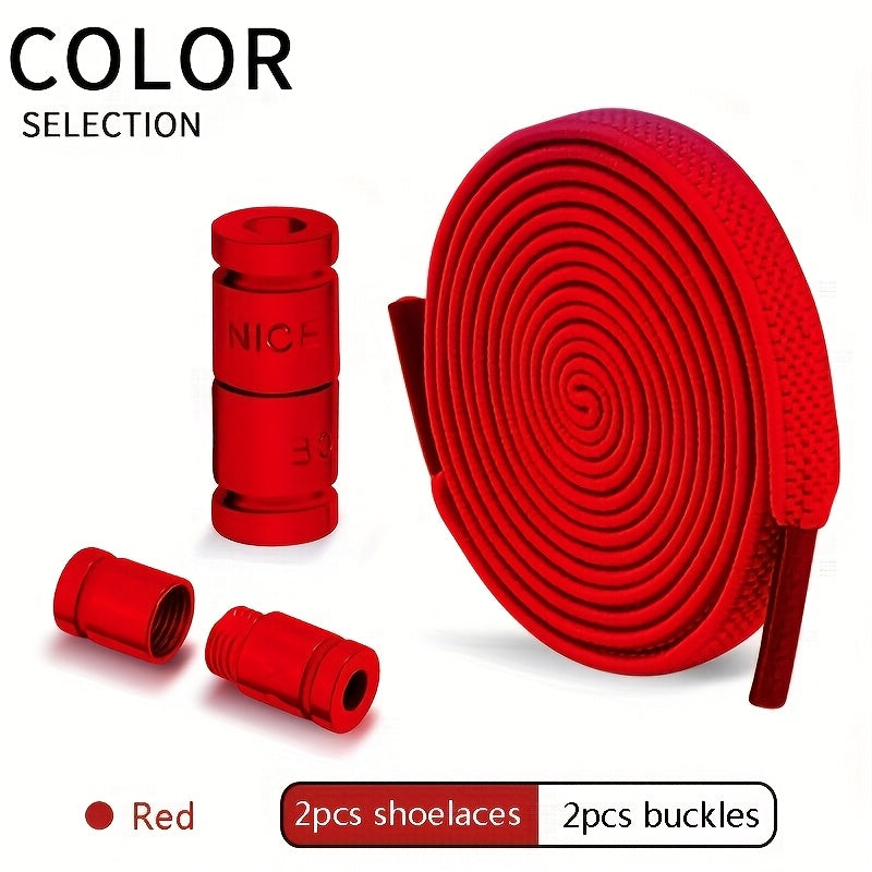 Unisex Elastic No-Tie Shoelaces with Locks Lightweight Acetate Sports Style