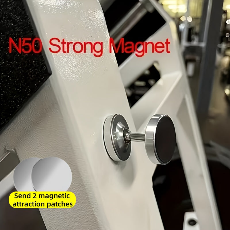 Magnetic Phone Holder for Gym and Vehicle Aluminum Alloy 360° Rotation