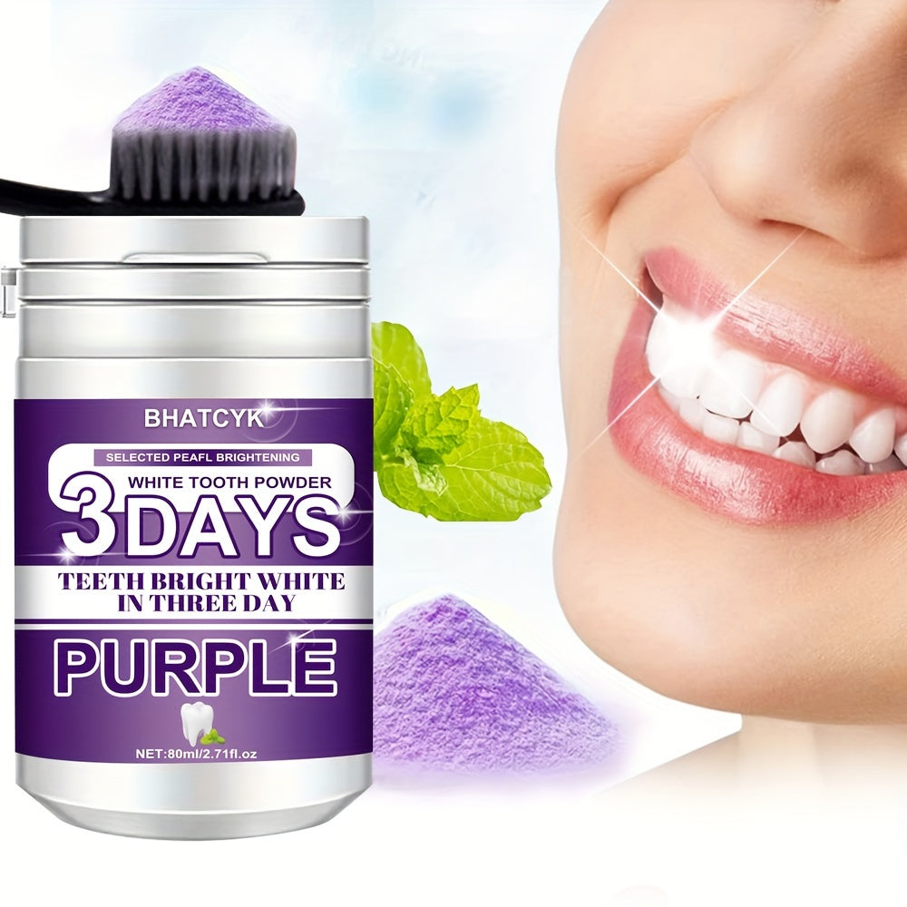 Purple Teeth Cleaning Powder for Daily Oral Care, Deep Polishing Tooth Powder