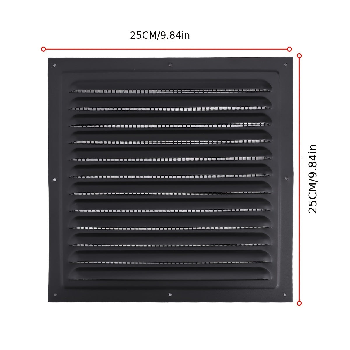 Aluminum Vent Cover 25.4x25.4 cm HVAC Air Circulation Louvered Shutter