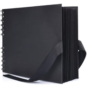 Black Photo Album for Wedding Guests and Scrapbooking 80 Pages