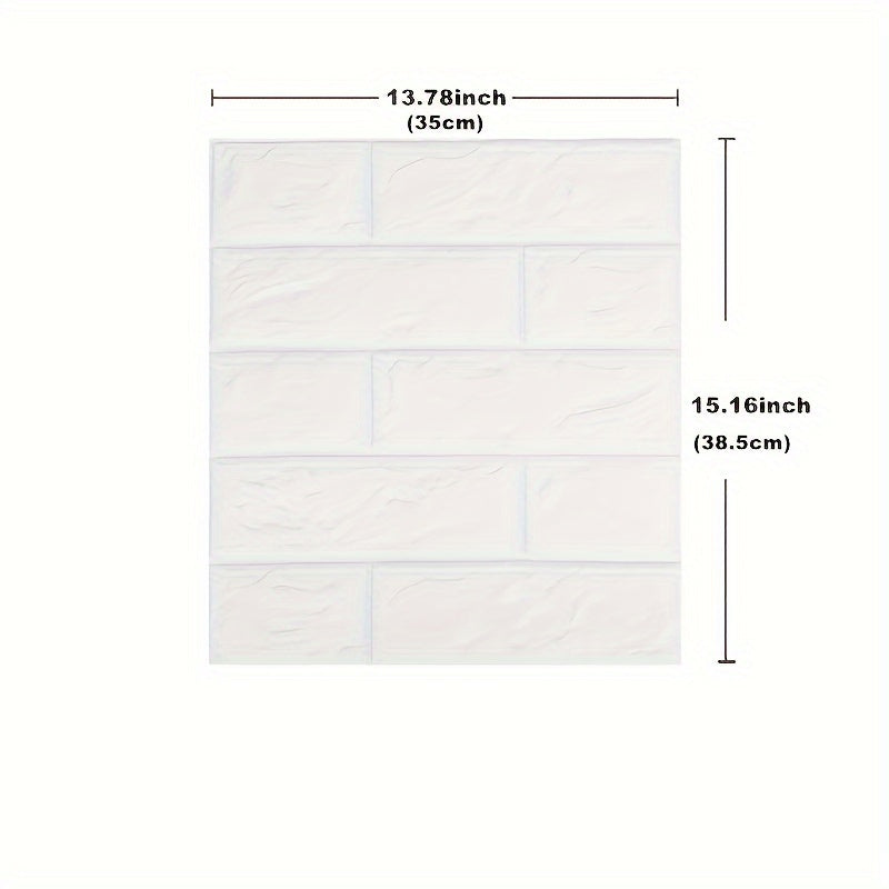 3D Wall Tile Stickers Self-Adhesive Waterproof Brick Pattern for Kitchen Bathroom Living Room Corridor 20/50/100 pcs