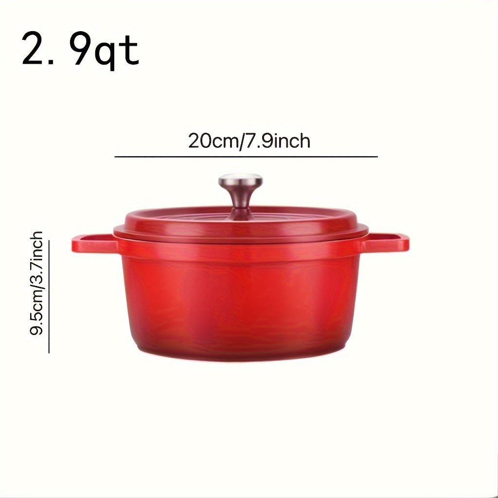 Enamel Dutch Oven 5 Qt Non-Stick Aluminum Casserole Stew Pot Kitchen Cookware