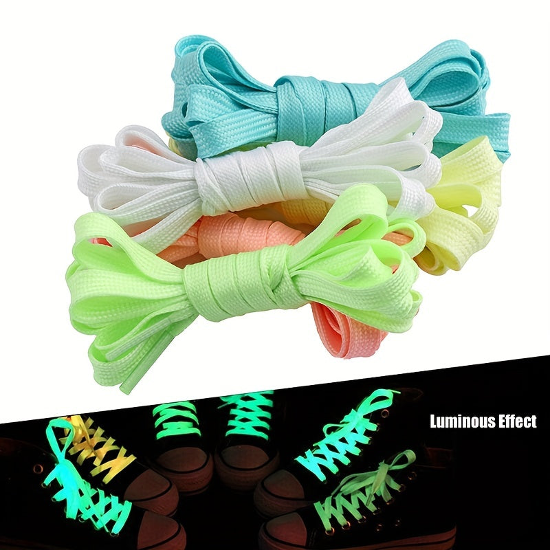 Unisex Fluorescent Glow-in-the-Dark Shoelaces for Sneakers Party Dance