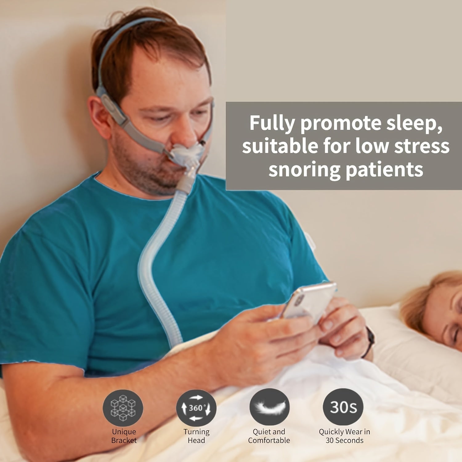 Nasal CPAP Mask Kit with Adjustable Headgear and Multiple Nasal Pillow Sizes for Sleep Apnea
