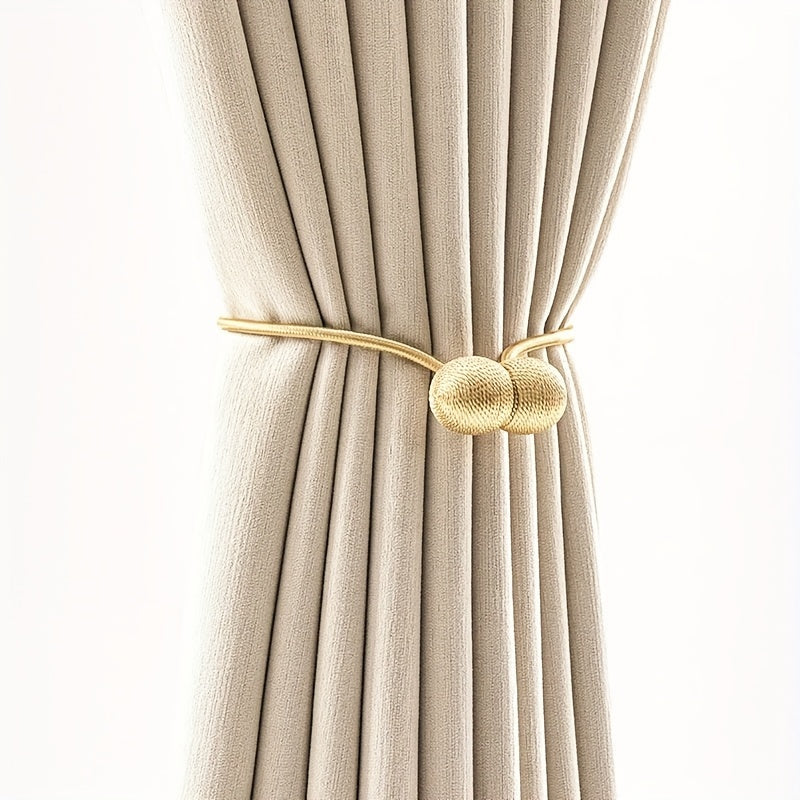 Two Pieces Contemporary Magnetic Curtain Tiebacks Polyester Rope Window Drapery Holdbacks