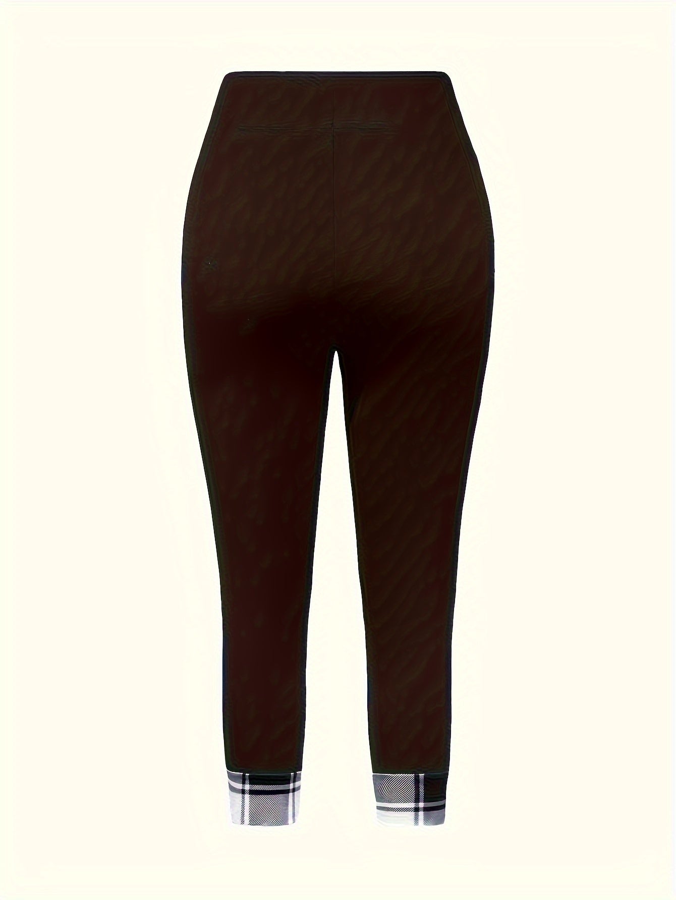 Plus Size Women's Casual 3-Piece Plaid Knit Set Polyester Elastane Large