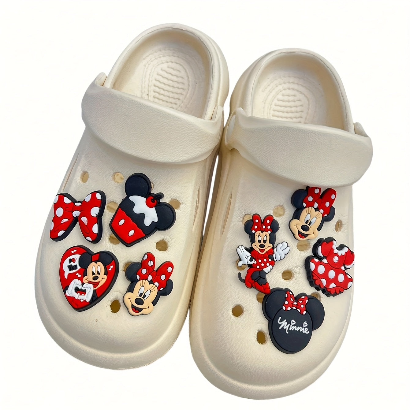 Unisex Shoe Charms Set 14 Pcs Cartoon Mickey Minnie Buckles Accessories