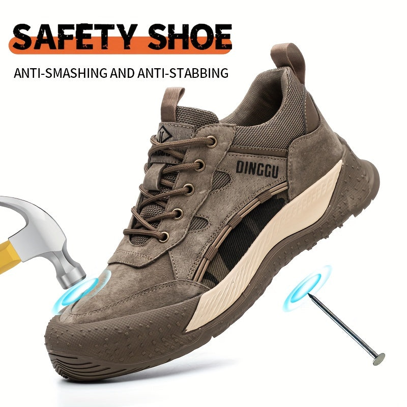 Sanoat xavfsizligi uchun teshilmas tagliklar, sirpanmas, bosilmas va teshilmas xususiyatlarga ega po'lat barmoqli ish botinkalari.