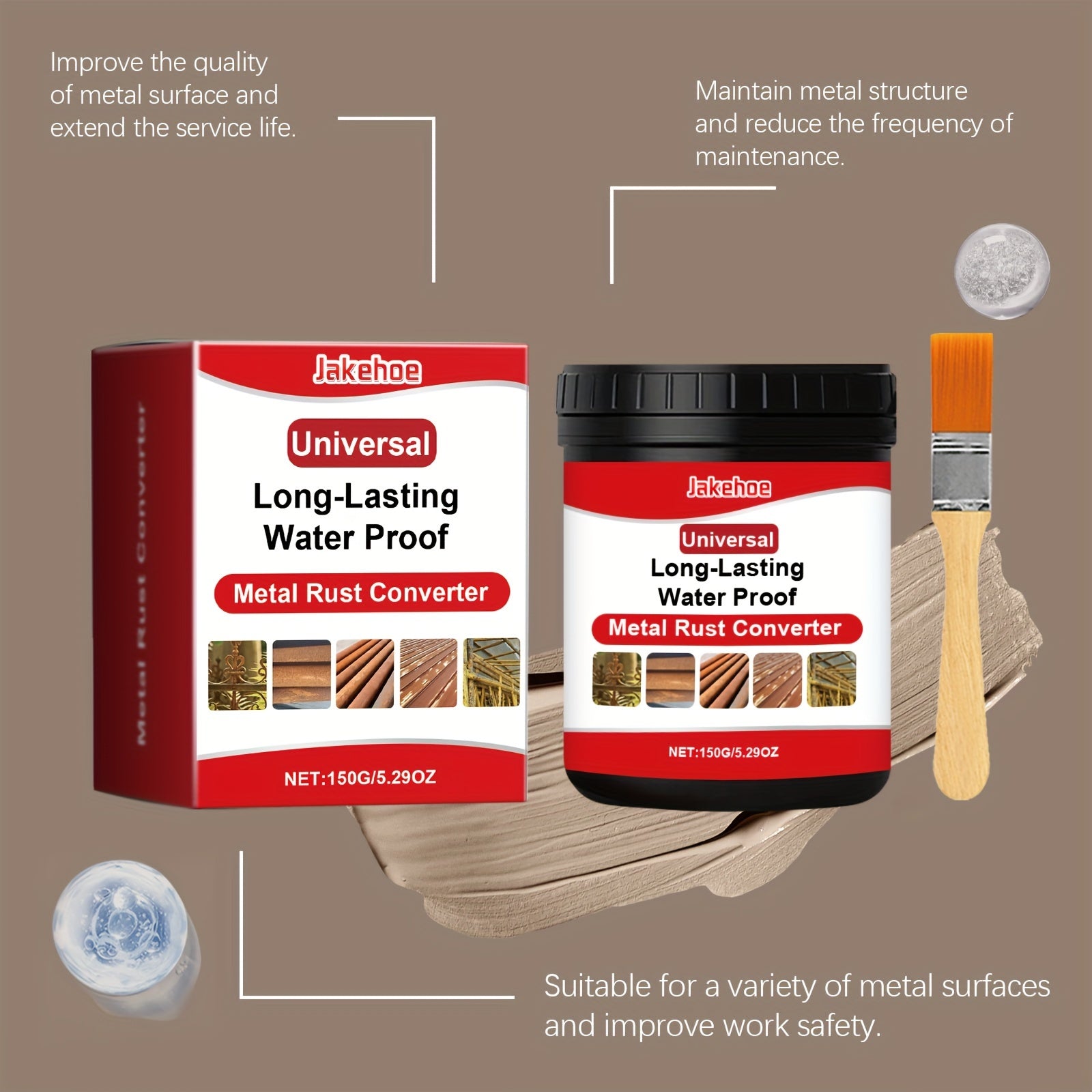 Metal Rust Converter Agent for Household Cleaning and Rust Removal, Anti-Corrosion, Brightening