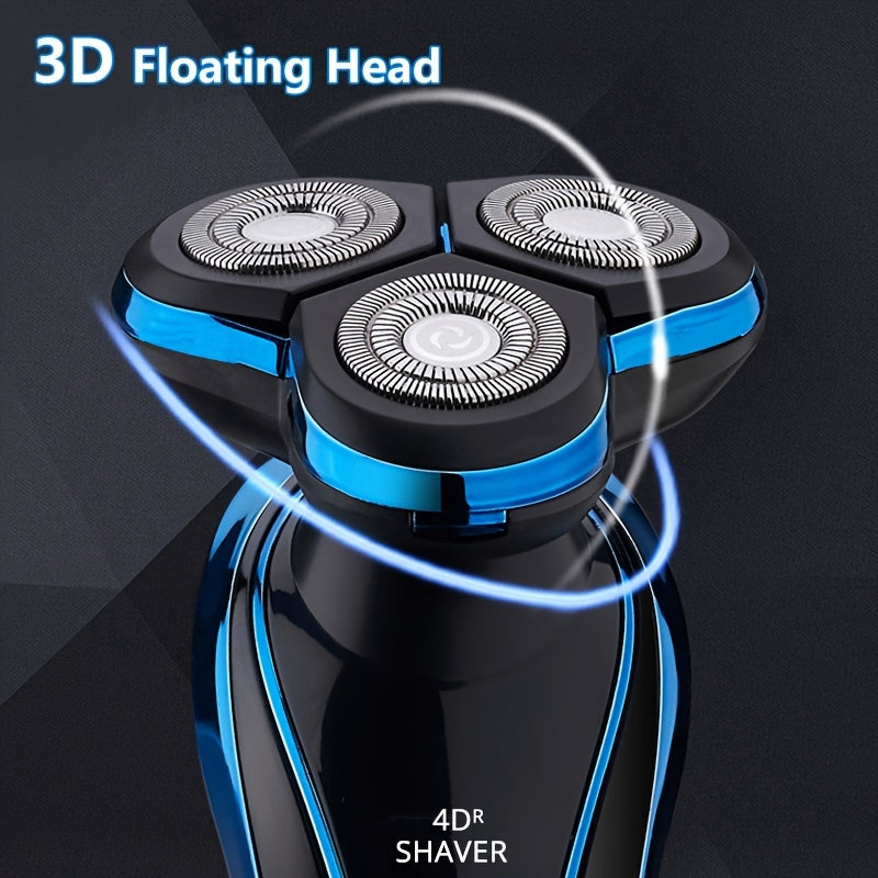 Portable USB Rechargeable Electric Shaver with Floating Head for Face and Nose Hair Trimming