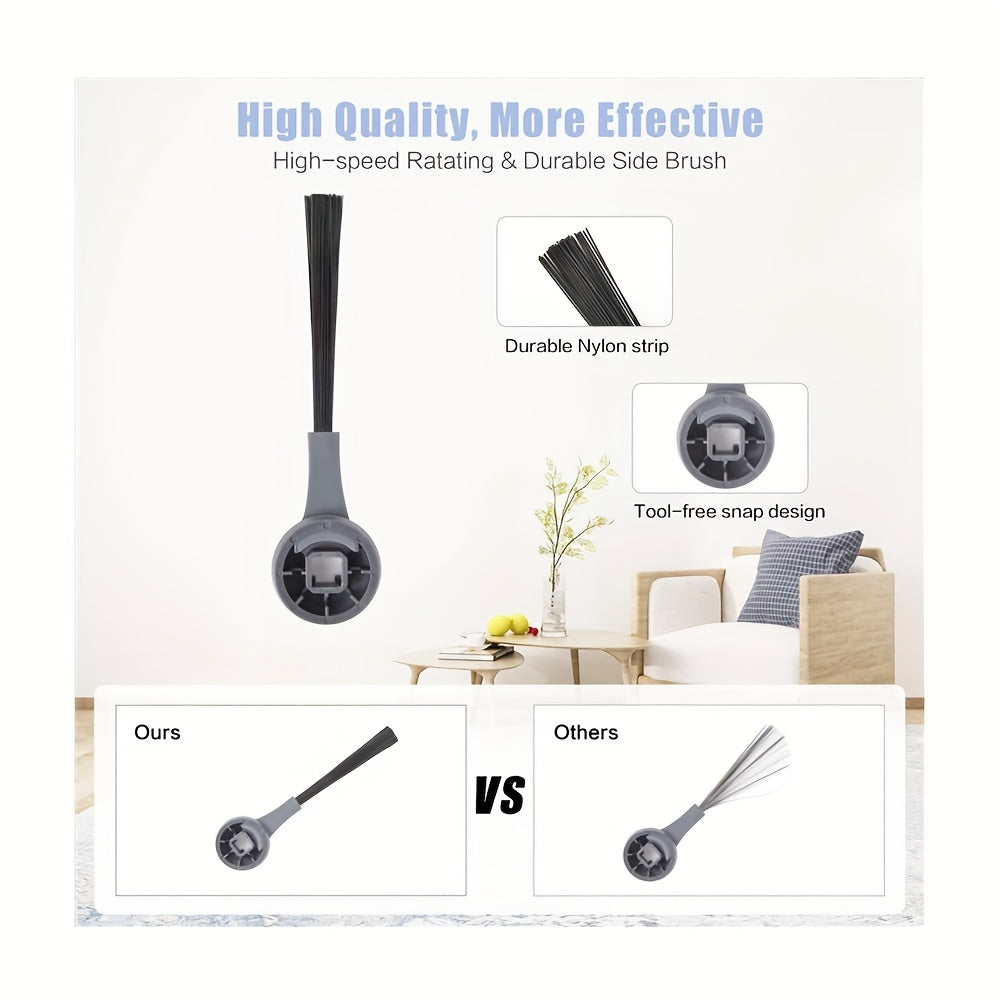 Shark ION Robot Tozalovchi Yon Qopqog'i 4-Dona, Plastik Chang Tozalovchi Qo'shimcha, RVSBK950, RV750, R85, RV850, S87 Modellari bilan Mos, Qora, 9.91 sm Uzunlik, 3.56 sm Kenglik, Uy Tozalash Aksesuarlar