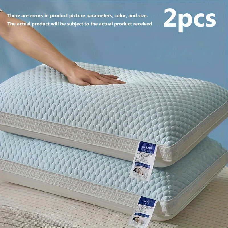 2-to'plam sovutish tofu yostiqchalari bo'yin uchun qo'llab-quvvatlash, oddiy uslub, mashina yuviladigan polyester qoplama va to'ldirish, uy, mehmonxona, yotoqxona uchun