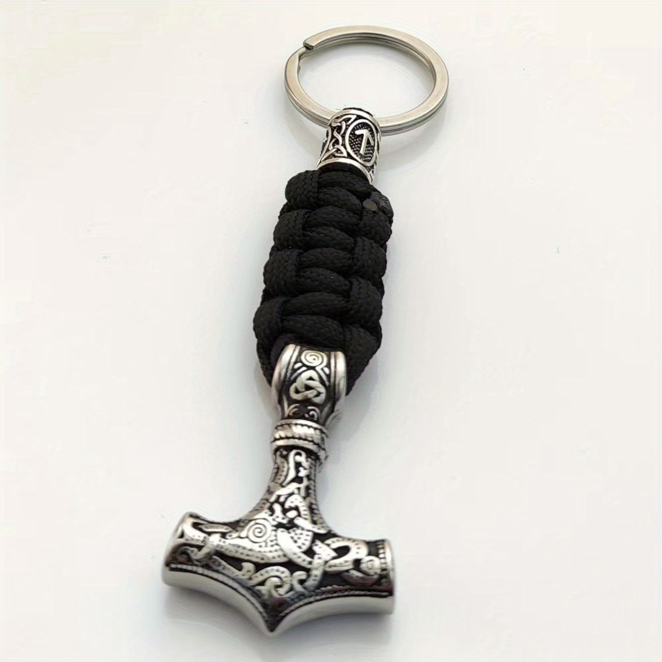 Handmade Viking Thor's Hammer Keychain Metal Norse Mythology Gift