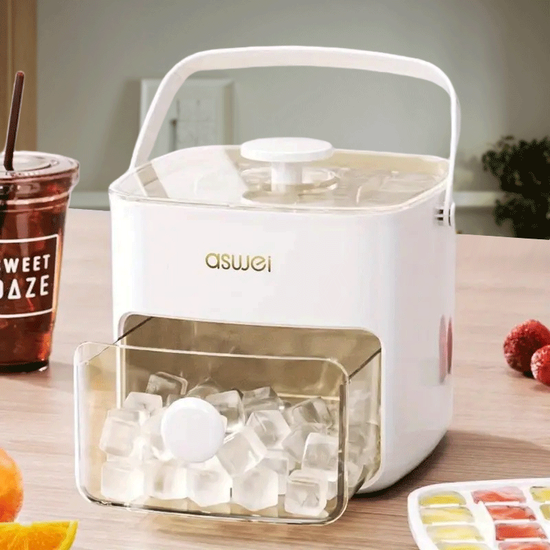 Portable Ice Maker Countertop Compact with Easy-Press Lid 24H 22.68KG Square Ice Cubes